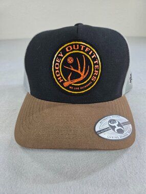 NWT Hooey Outfitters We Live Outdoors Deer Antler Patch Snapback Trucker Hat